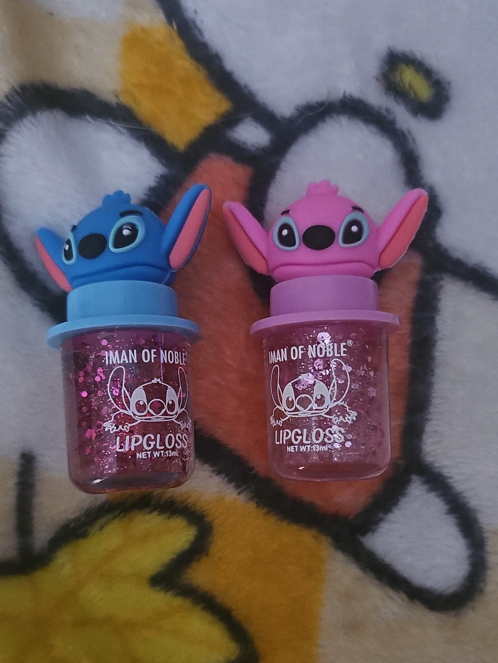 Pink  Stitch Inspired  Lip Gloss with Cute Character Cap by
